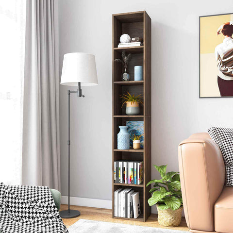 Tower Tall Slim Bookcase Bookshelves Storage Shelves -HA01750-Veeddydropshipping