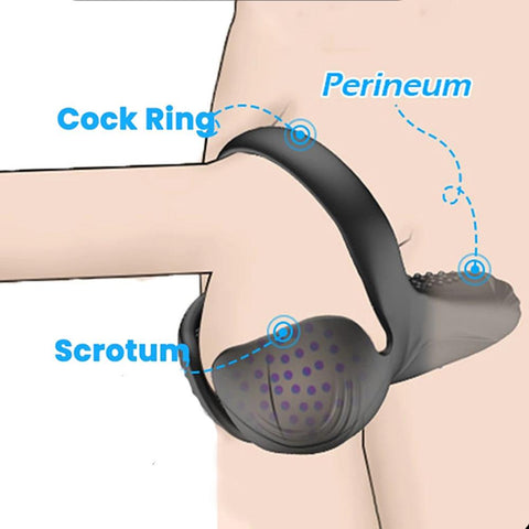 Male Testicle Scrotum Stimulator Vibrator Penis Cock Rings Delay Ejaculation -BH01173-Veeddydropshipping
