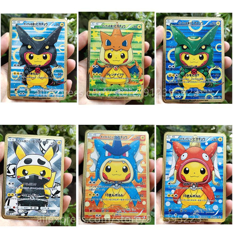 Anime Pokemon Cards Golden Metal Card Cosplay Charizard-TB01622-Veeddydropshipping