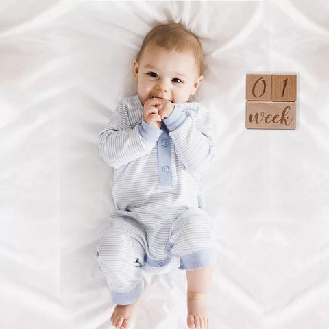 3pcs/set Handmade Baby Milestone Cards Square Engraved Wood Infants-TB00779-Veeddydropshipping