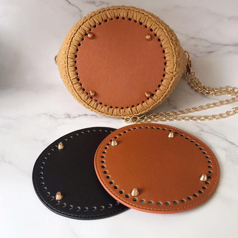 Pu leather Bag accessories Handmade Bottom With Holes-BS00772-Veeddydropshipping