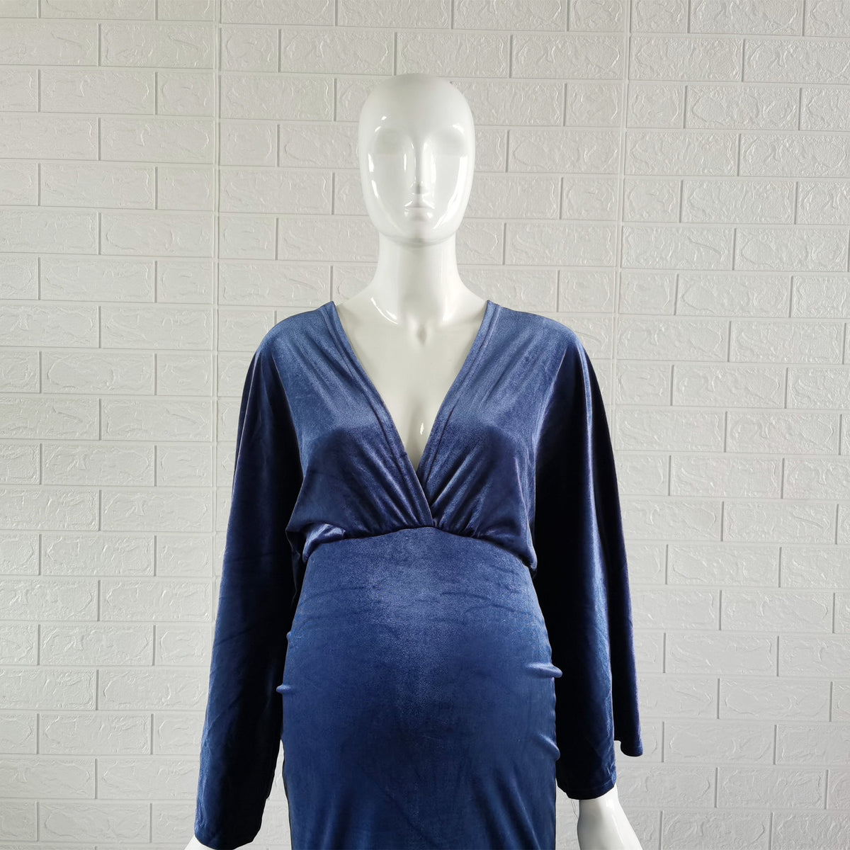 2021 Winter Velvet Boho Maternity Long Dress For Photo Shoot Bohemian-TB00608-Veeddydropshipping