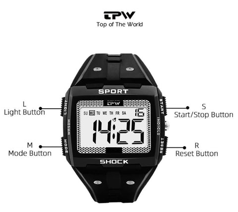 Numbers Easy to Read Water Resistant Men Digital Watch -JW00706-Veeddydropshipping