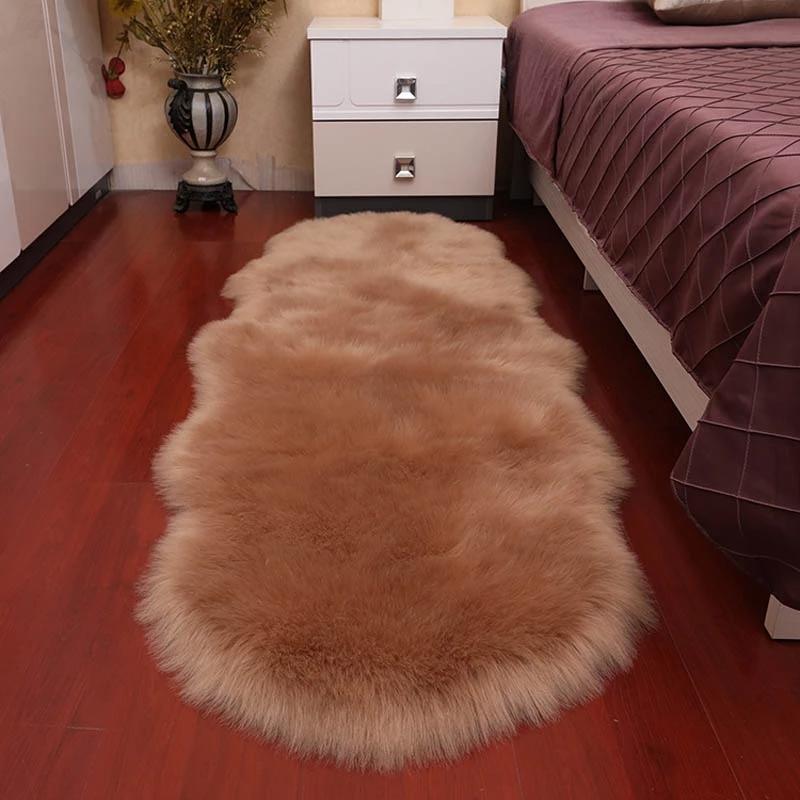 Soft Sheepskin Bedroom Fur Carpet-HA00453-Veeddydropshipping