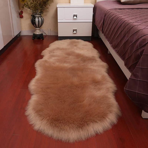 Soft Sheepskin Bedroom Fur Carpet-HA00453-Veeddydropshipping