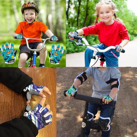 New Colorful Breathable Kids Half Finger Gel Biking Gloves Cycling Fingerless Glove Pair -OS01110-Veeddydropshipping