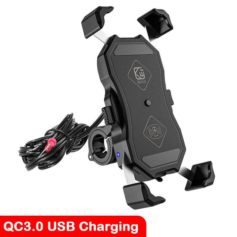 Motorcycle Phone Holder 15W Wireless Charger USB QC3.0 Fast Charging Bracket Bike Smartphone-PA00521-Veeddydropshipping