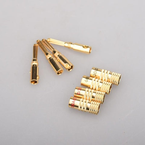 4PCS/Set 4mm and 2mm Pure Copper Gold Plated Banana -CE00008-Veeddydropshipping