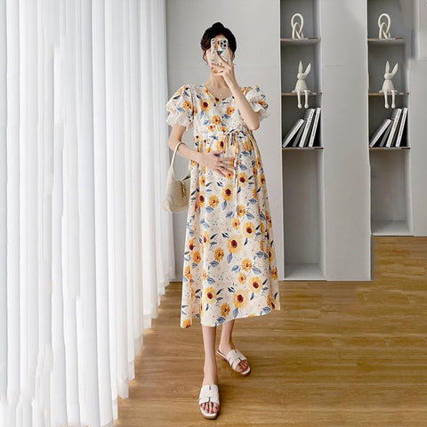 Maternity Nursing Breastfeeding Dresses Summer Clothes For Pregnant-TB00607-Veeddydropshipping