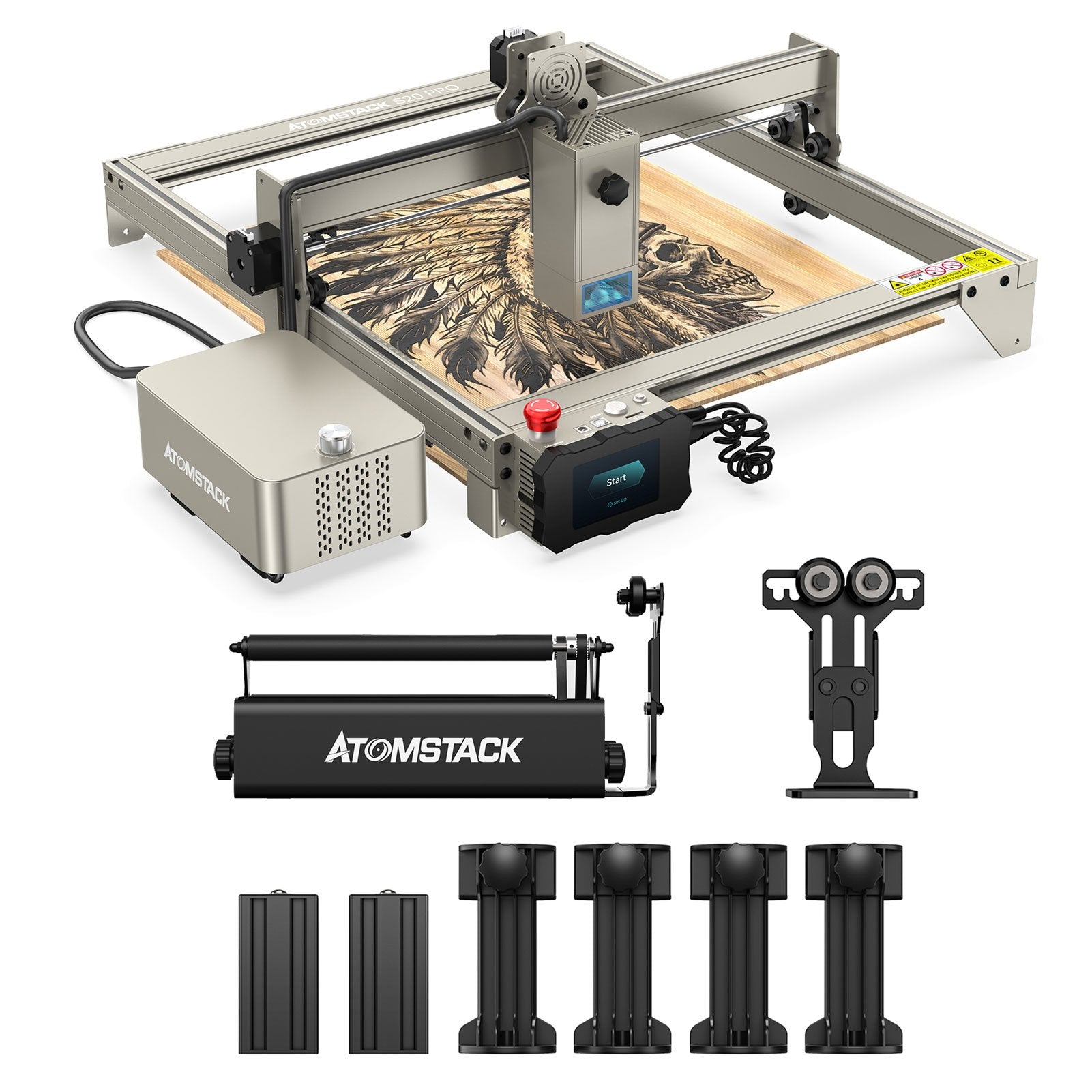 X20 S20 PRO 130W Four Laser CNC Engraving Machine M100 Module Supports Offline Engraving
