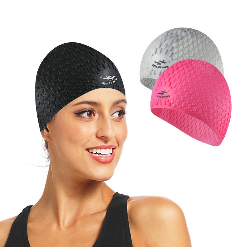 2022 Silicone Swimming Cap Men Women Plus Size Adults Swimming Hat High -OS00019-Veeddydropshipping