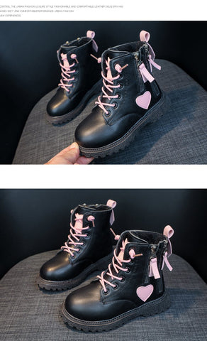 Girls Ankle Boots 2023 New Autumn and Winter Fashion Double Zip Beautiful-TB00130-Veeddydropshipping