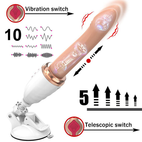 Sex Machine Telescopic Dildo Vibrator and Automatic Up Down Massager -BH01262-Veeddydropshipping