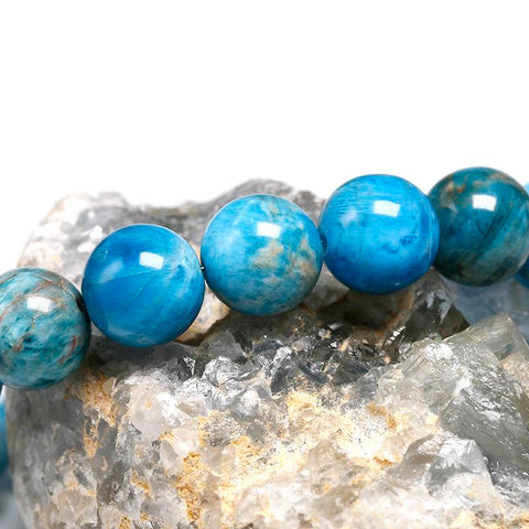 Natural Ocean Blue Apatite Stone Stone Beads Bracelet Women Men-JW00070-Veeddydropshipping
