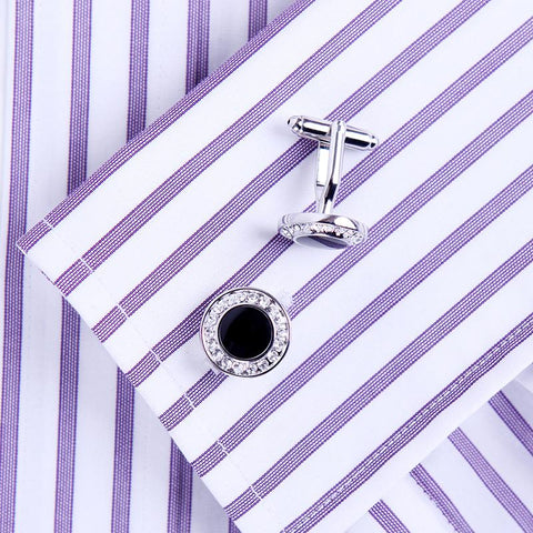 Jewelry Black Cuffs wholesale Button shirt designer cufflinks for mens -JW01314-Veeddydropshipping