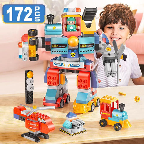DIY Large Big Size Changeable Robot Building Blocks Set Gun Duploed City-TB01473-Veeddydropshipping