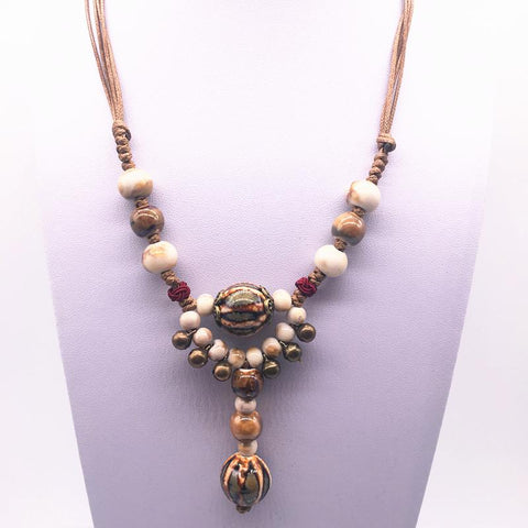 Fashion Ceramics Beads Pendant  style Long Necklace-JW01280-Veeddydropshipping