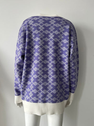 Oversize Cardigan Woman Plaid Loose Long Sleeves Sweaters-Veeddydropshipping