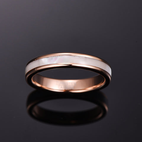 Tungsten Carbide Ring Women Rose Gold Steel Ring -JW00442-Veeddydropshipping