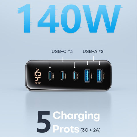 140W GaN Charger PPS Fast Charger for Samsung S22 S21 USB Type C Charger PD Quick Charger-PA00348-Veeddydropshipping