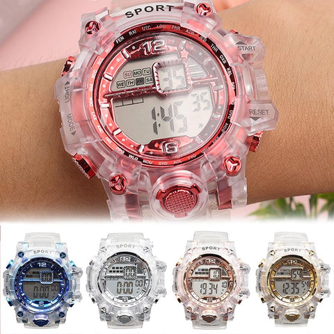 Outdoor Sport Transparent Digital Watch  Waterproof -JW01167-Veeddydropshipping