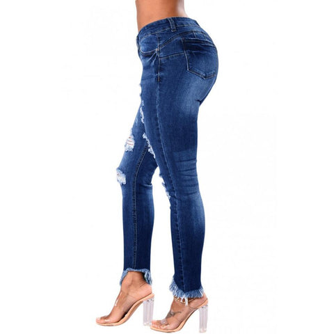 Ripped Women&#39;s Denim Jeans 2022 Autumn New Skinny Jeans-TB01253-Veeddydropshipping