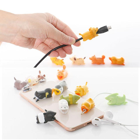 3PCS Cute Cartoon Phone Charger Cable Wire Protective Case Saver Data Line Protector-PA00891-Veeddydropshipping