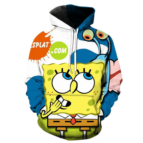 Men Sponge Family Print 3D Hoodie Sweatshirt Men-MF00273-Veeddydropshipping