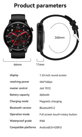 Smart Watch Men Display Custom Dial Bluetooth Calling -JW00774-Veeddydropshipping