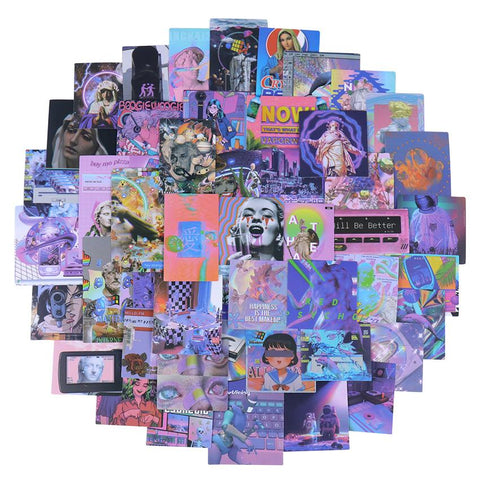 50PCS INS Vaporwave Cool Stickers Aesthetic Graffiti DIY Phone-TB01630-Veeddydropshipping
