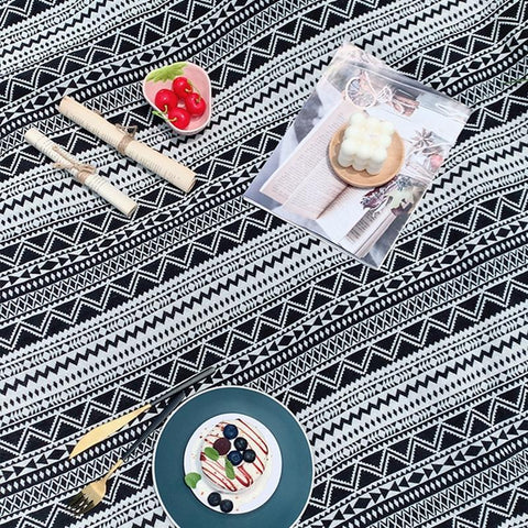 Camping Picnic Tapestry with Tassels-HA00573-Veeddydropshipping