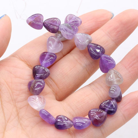 Natural Stone Heart shape Loose Beads Crystal for Jewelry Making DIY -JW01491-Veeddydropshipping