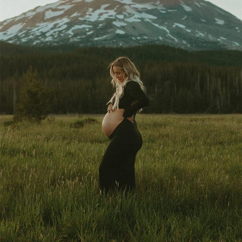 Maternity Dresses For Photo Shoot Sexy Cut Out Front Open Backless Maxi-TB00556-Veeddydropshipping