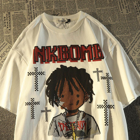high street cross cartoon characters short sleeved t-shirts