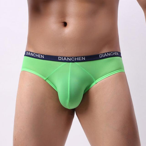 Briefs Solid Thin Breathable Briefs Bulge Pouch Underpants Man See-MF01694-Veeddydropshipping