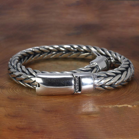 925 Sterling Silver Viking Bracelet Handcrafted Jewelry-JW00114-Veeddydropshipping