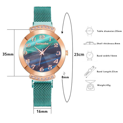 Numbers Watch Fashion Green Quartz Watches Clock -JW01003-Veeddydropshipping