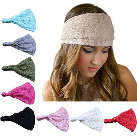 Women Hair Lace Wrap headband Scarf-WF01105-Veeddydropshipping