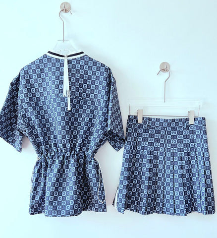 Spring/Summer Golf Shirts/Skirts Women's Embroidered Jacquard Short -OS00737-Veeddydropshipping