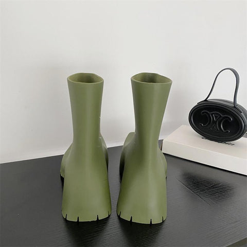 Rain Boots Waterproof Non-slip Short Boot Square Toe Soft-BS00968-Veeddydropshipping