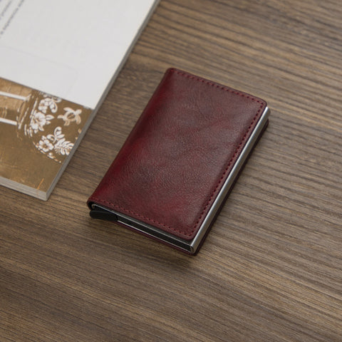 Credit Card Holder Men Wallet Coin Leather Wallet RFID Aluminium Box-BS00076-Veeddydropshipping