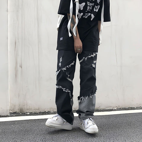 Straight Wide Leg Cargo Pants Man Streetwear Harajuku-MF00591-Veeddydropshipping