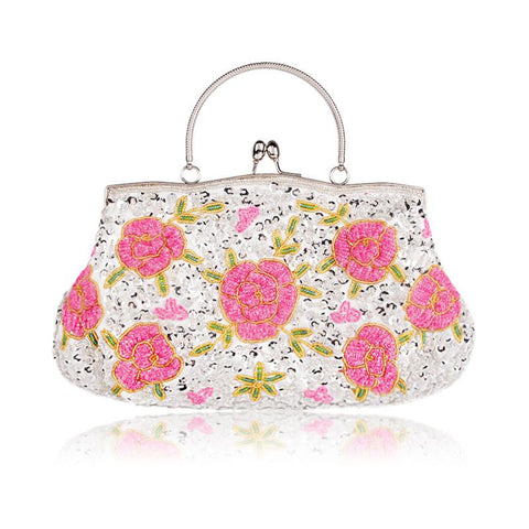 Evening Bags Handmade Beaded Flower Fine Party Purses-BS00233-Veeddydropshipping