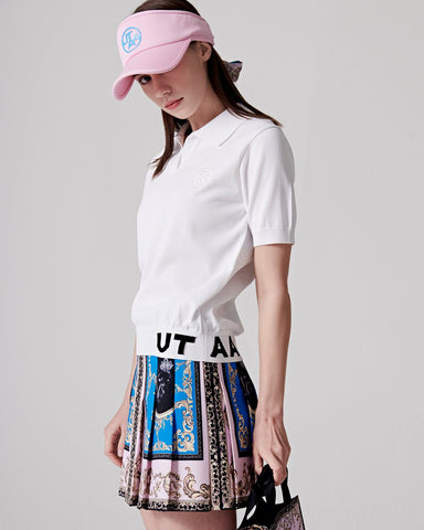 Golf Solid Color  Ice Silk Knitting Polo Shirt Casual British Style Slim Women -OS00729-Veeddydropshipping