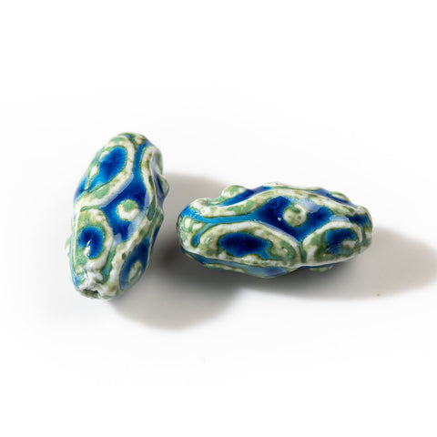 Irregular Special Shape Pendant Ceramic Retro Beads For Jewelery -JW01463-Veeddydropshipping