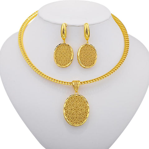 Gold Colour Jewelry Sets Anniversary Accessories Gift -JW00346-Veeddydropshipping