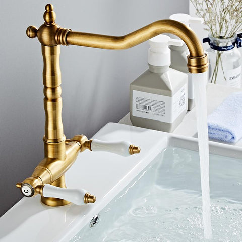 Kitchen Dual Handle Antique Faucet-TI00621-Veeddydropshipping