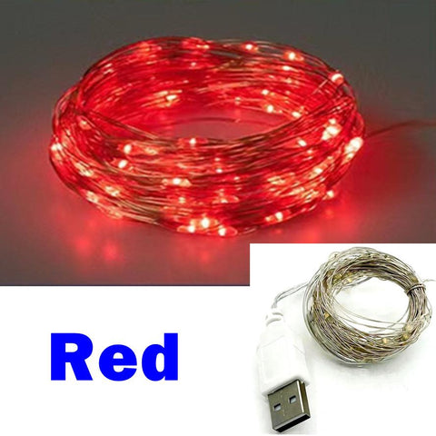 3/10/20M USB LED String Lights Copper Silver Wire Garland Light Waterproof-TI00916-Veeddydropshipping