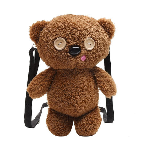 NEW Button Bear Baby Plush Backpack Children's Plush Bear Toy Bag-TB00026-Veeddydropshipping