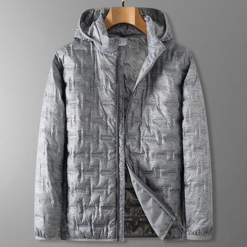 Lightweight Hat Detachable Grey Duck Down Jacket Top-MF01267-Veeddydropshipping
